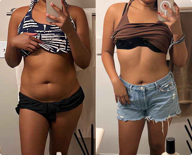 Before and after comparison